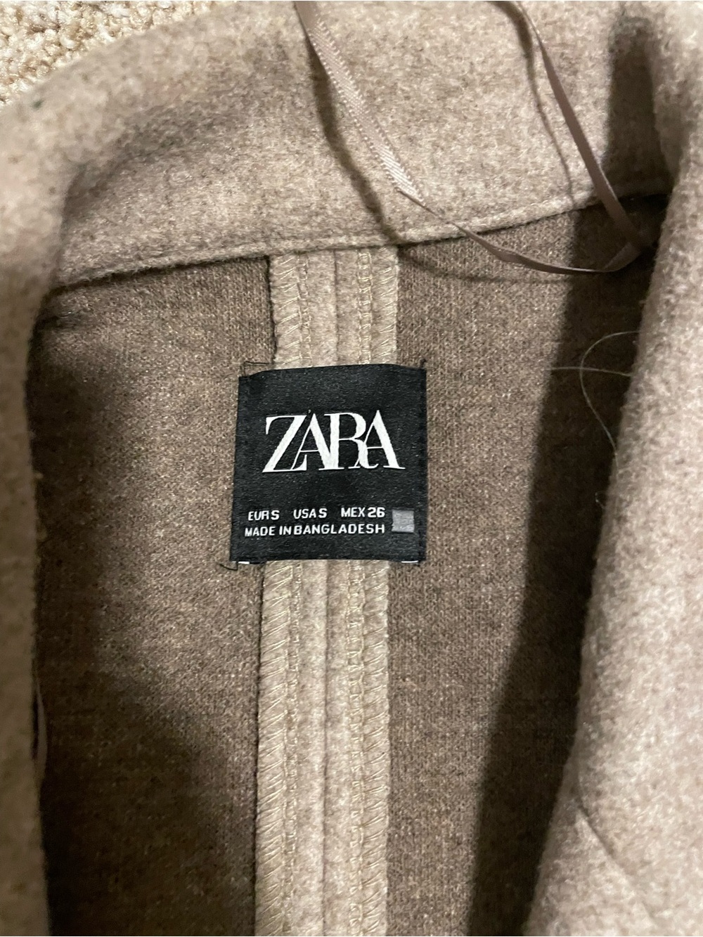 Zara Taupe Long Single-Button Trench Coat - Picture 2 of 3